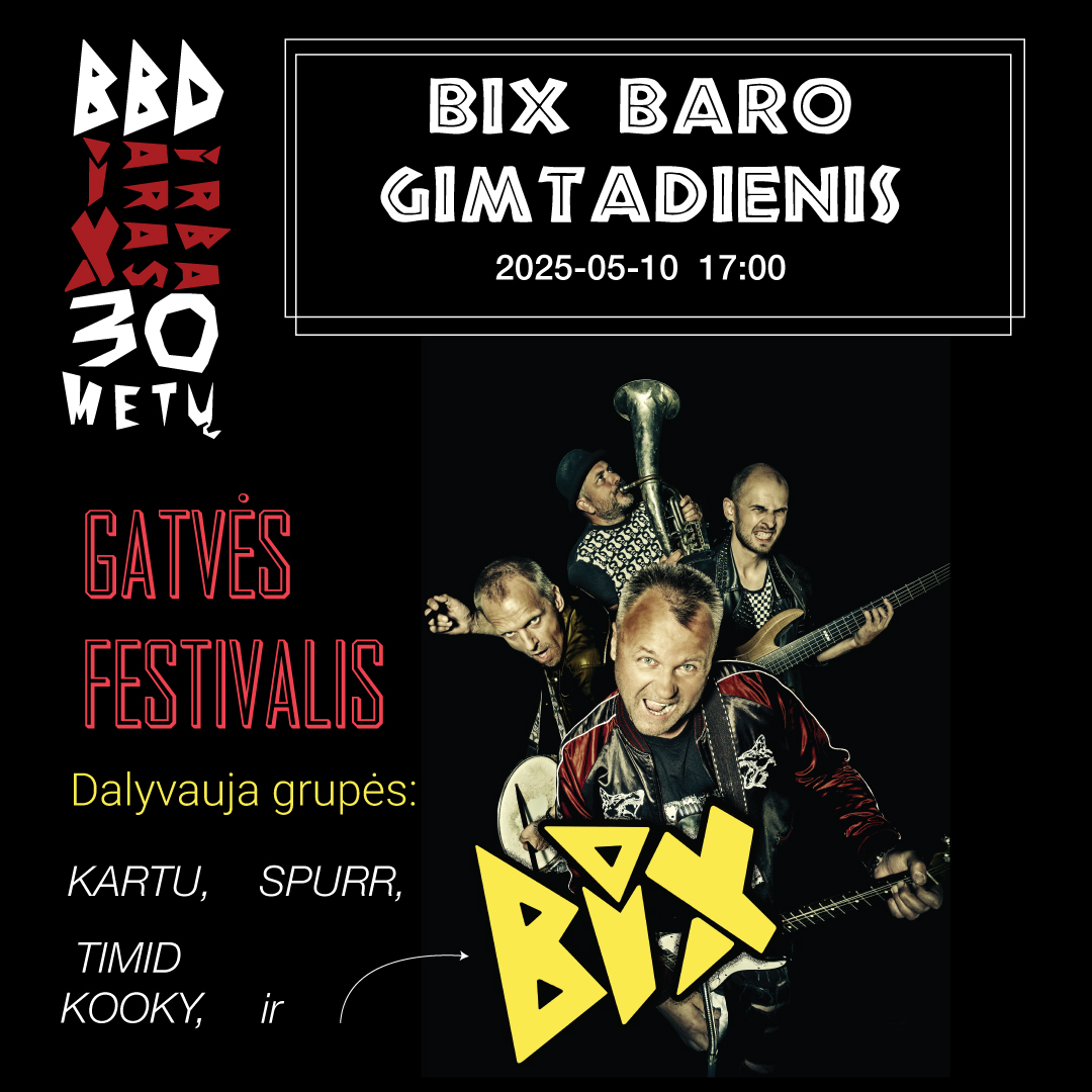 BIX baro 30-asis gimtadienis plakatas